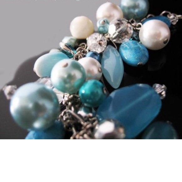 Bubble bracelet© 2 in 1 bib necklace turquoise - Picture 2 of 6